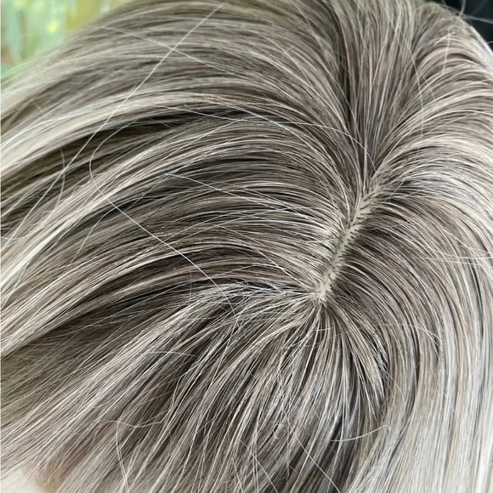 BACK IN Light Ash white blonde mixed rooted Layered wig